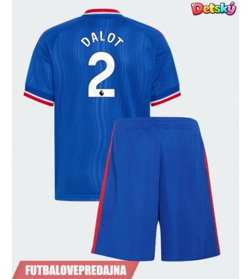 Lacne Dětský Futbalové dres Manchester United Diogo Dalot #2 2026-27 Krátky Rukáv - Preč (+ trenírky)